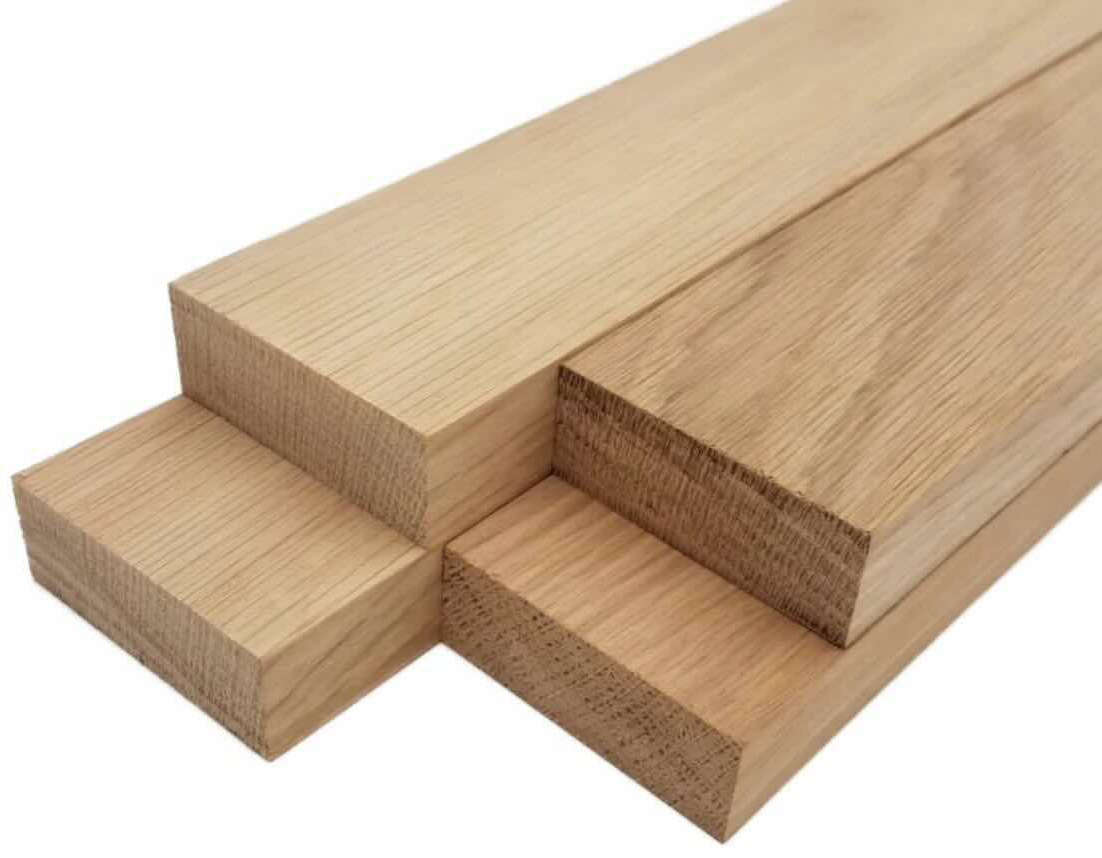 White oak boards showing strong grain and natural durability for custom woodworking