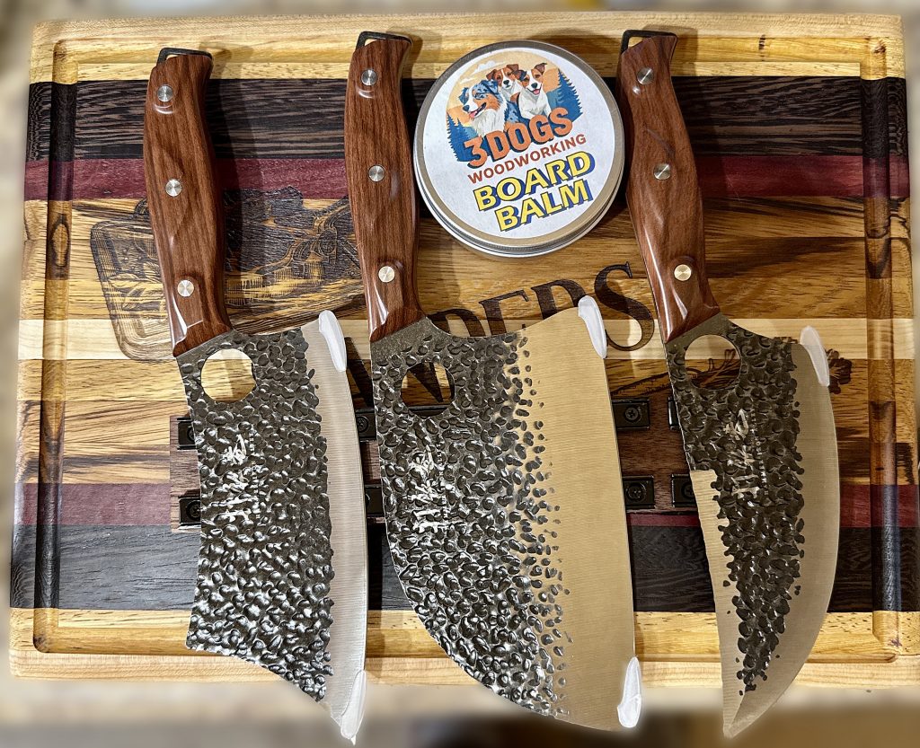 Personalized engraved cutting board bundle with magnetic knife holder